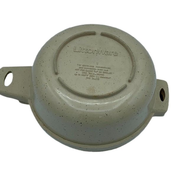 Vintage Littonware Microwave Cookware 2 Cup Round Bowl with Lid 39278 Tan Food - Picture 5 of 7